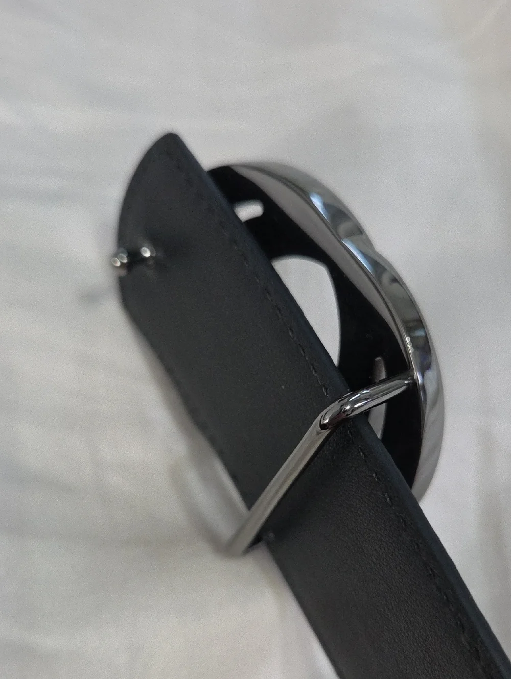 Gucci Reversible Gray Monogram GG Leather Belt with Silver Double G Buckle